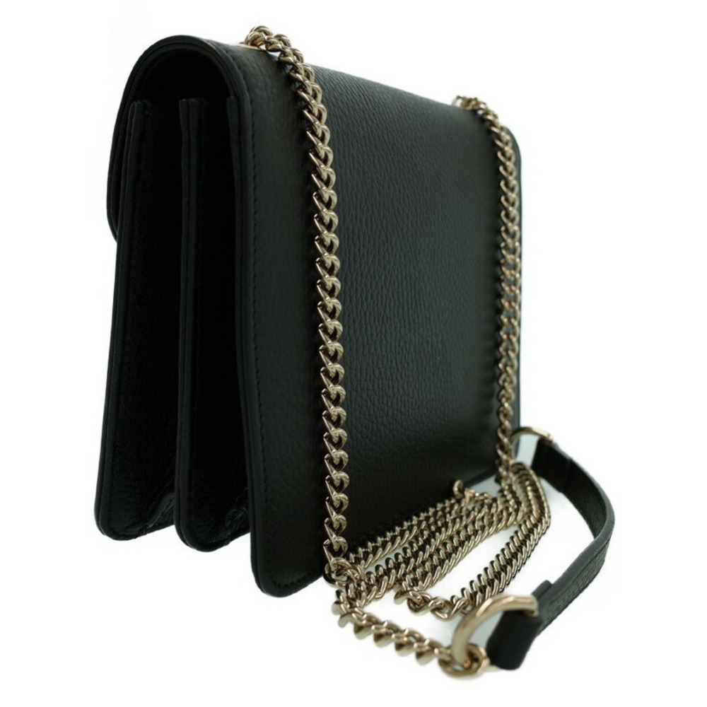 Gucci Interlocking GG shoulder bag black calfskin leather - Picture 2 of 9